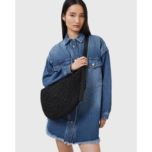 AllSaints Half Moon Waxed Cotton Shoulder Bag